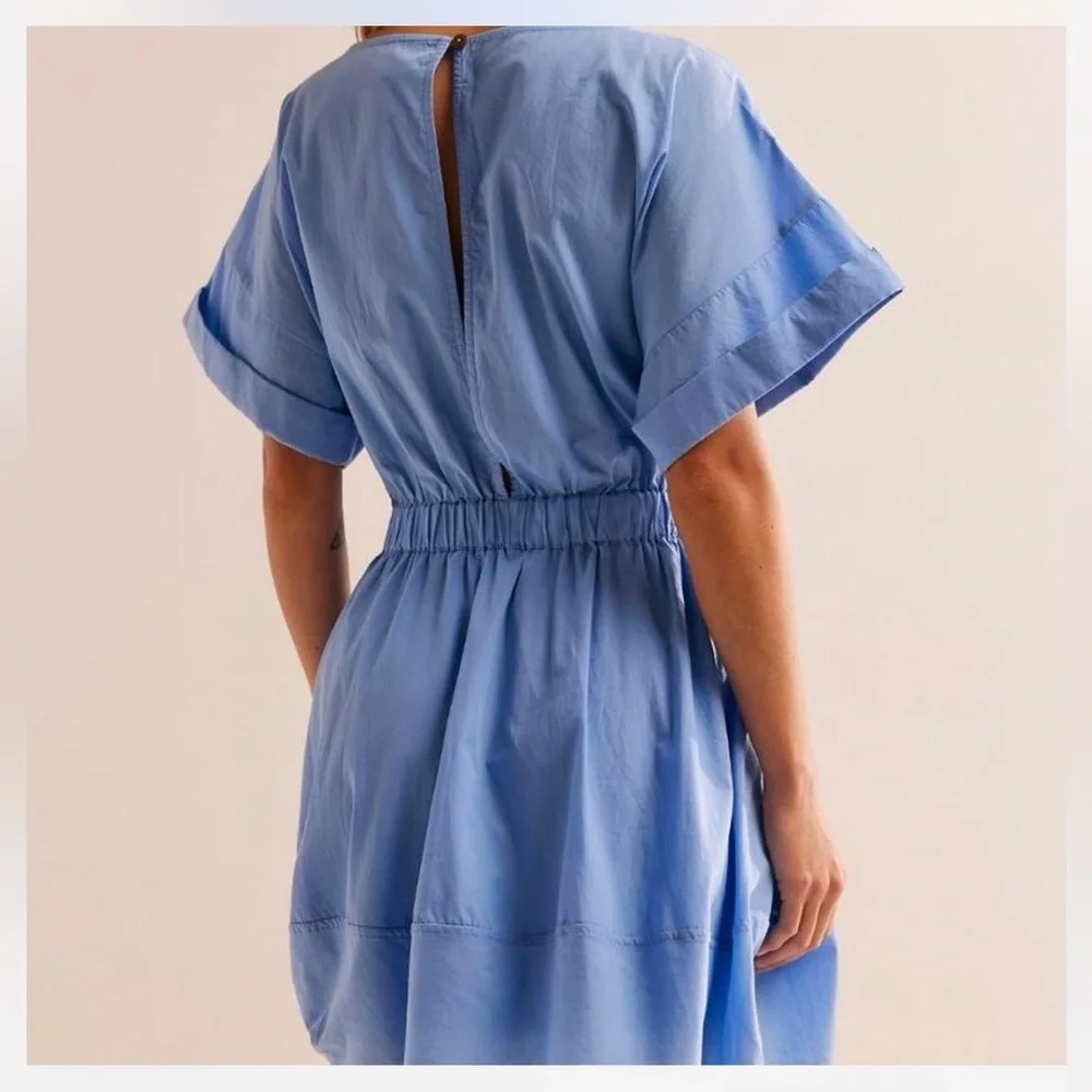 Free People Sky Blue Dress With Pockets. - Picture 2 of 6